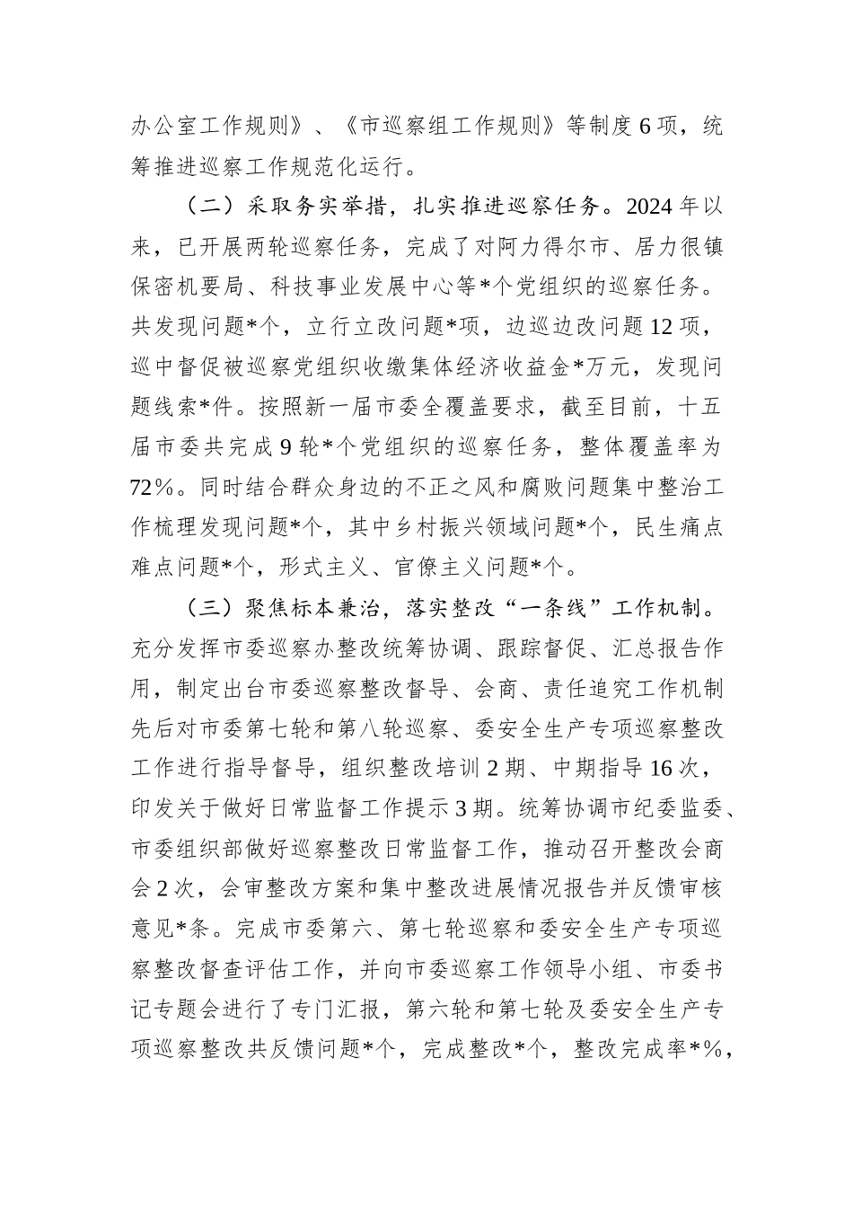 市委巡察办2024年工作总结及2025年工作计划_第2页