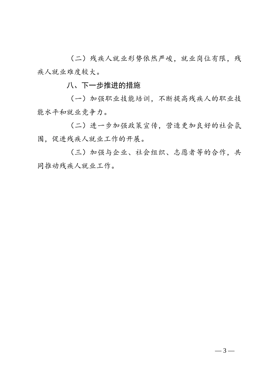2024年残疾人就业服务中心工作总结_第3页
