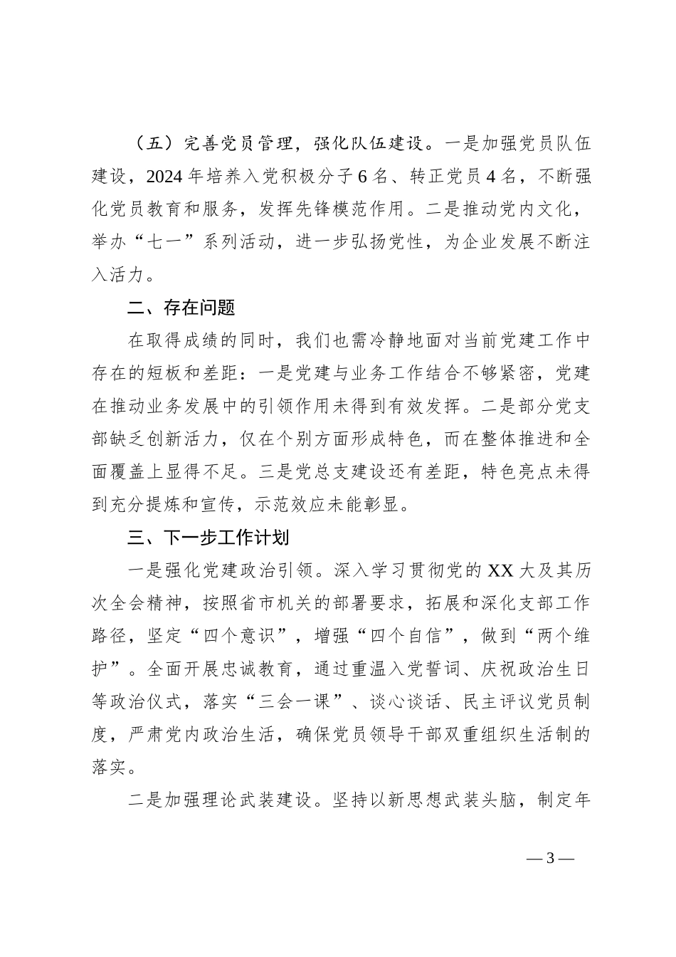 党建工作2024年度工作总结_第3页
