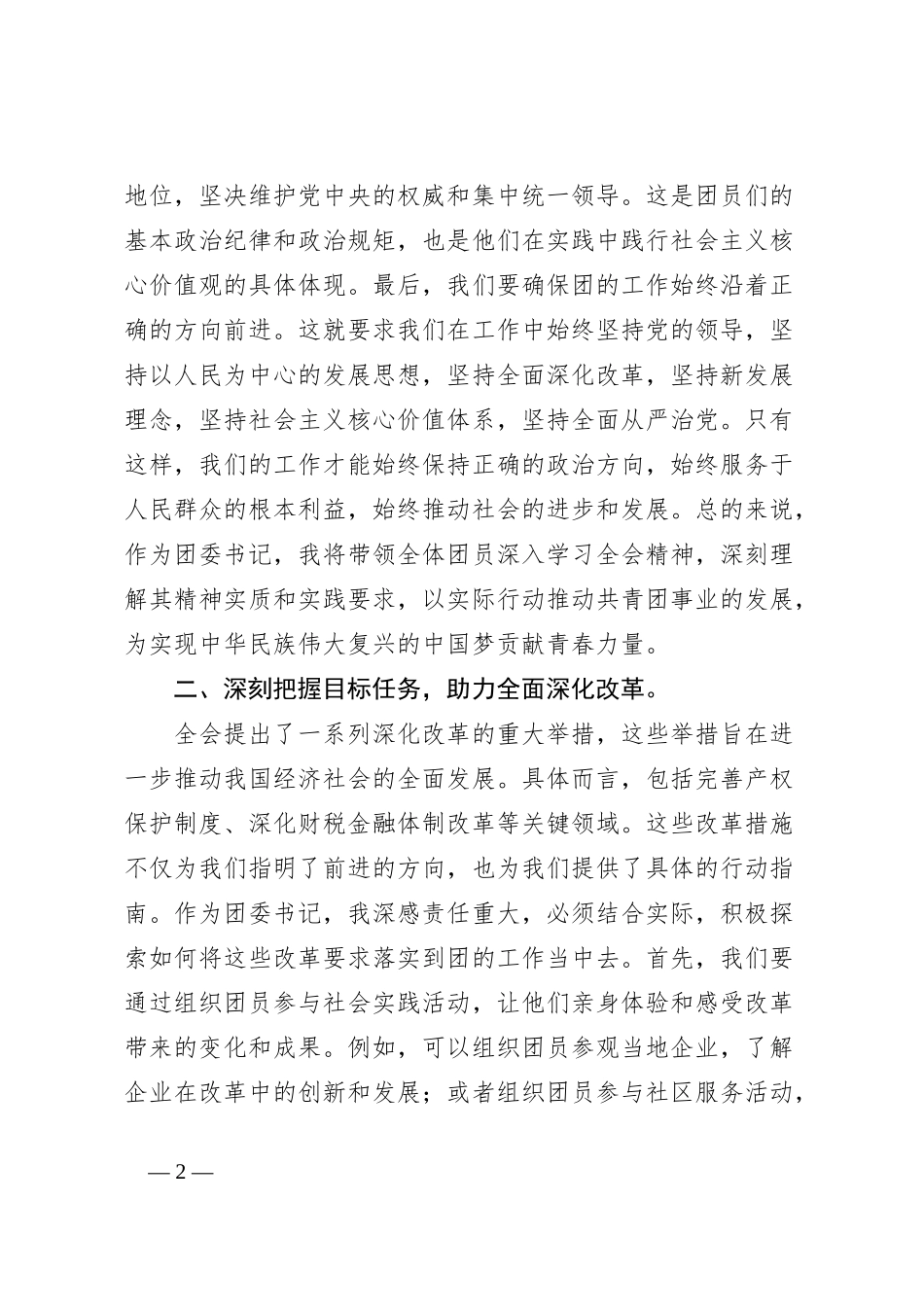 团委书记学习二十届三中全会精神心得体会_第2页