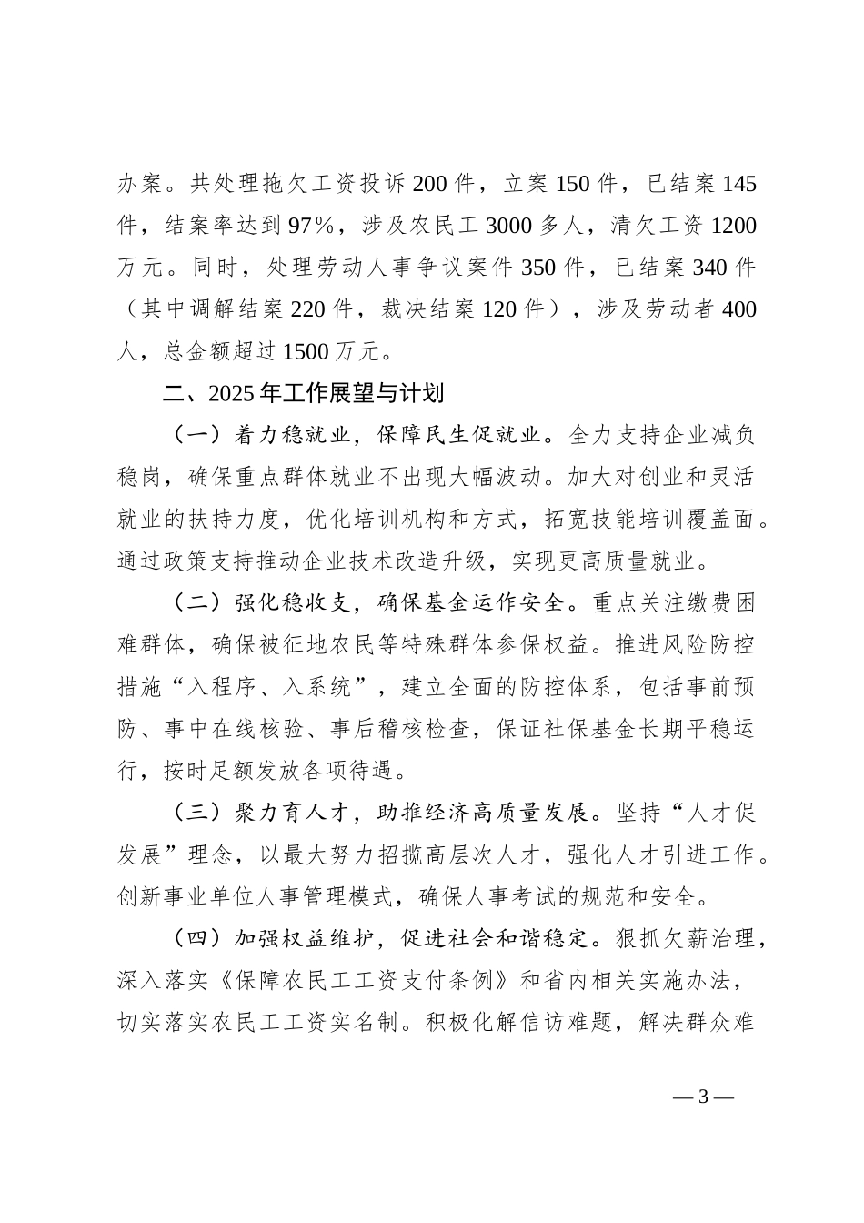 人社局2024年度工作总结_第3页