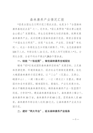 森林康养产业情况汇报