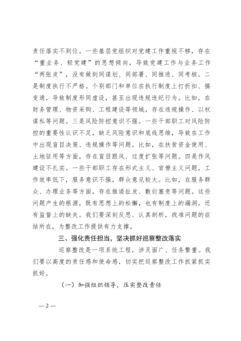 巡察整改工作专题推进会发言_第2页