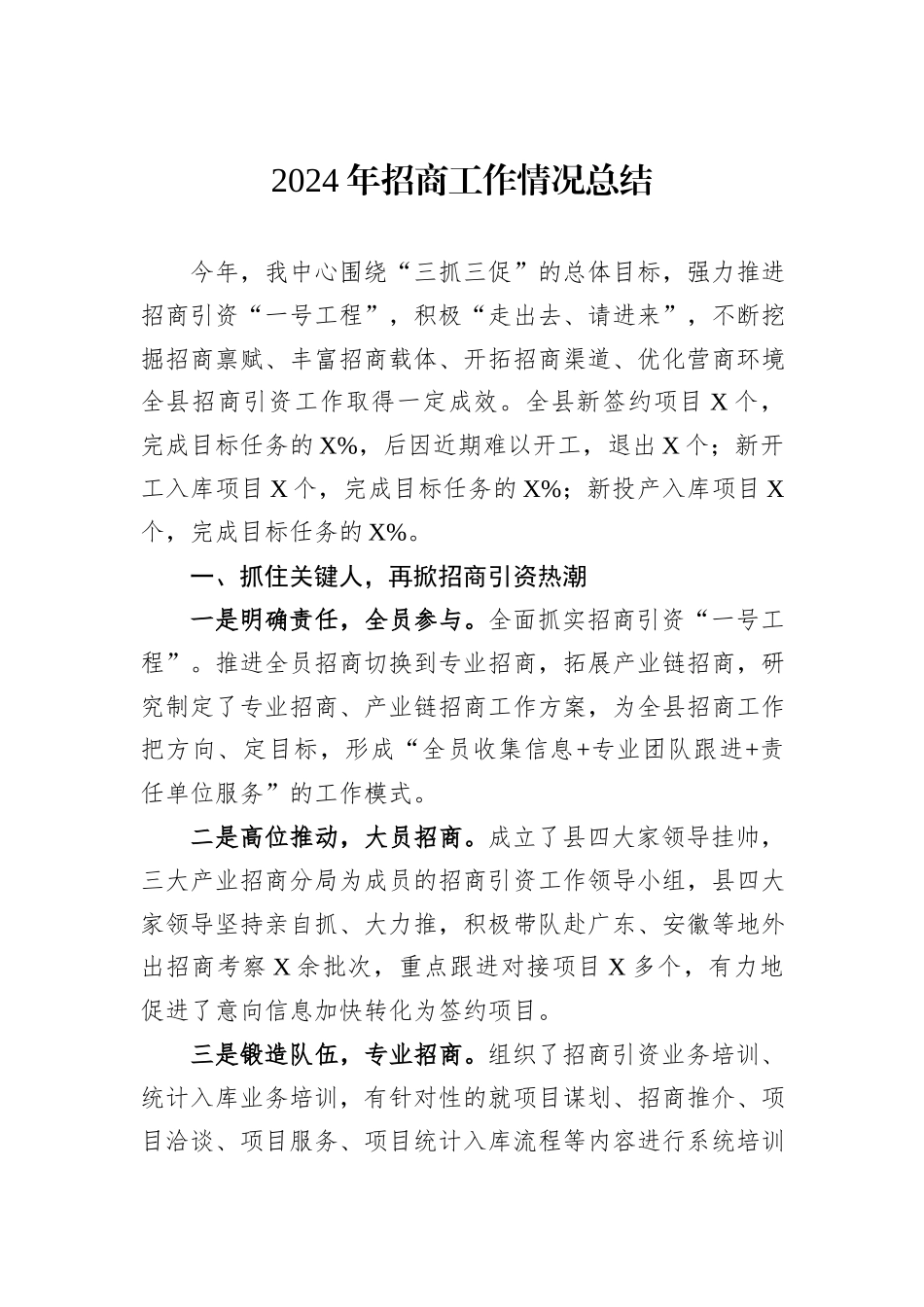 2024年招商工作情况总结_第1页