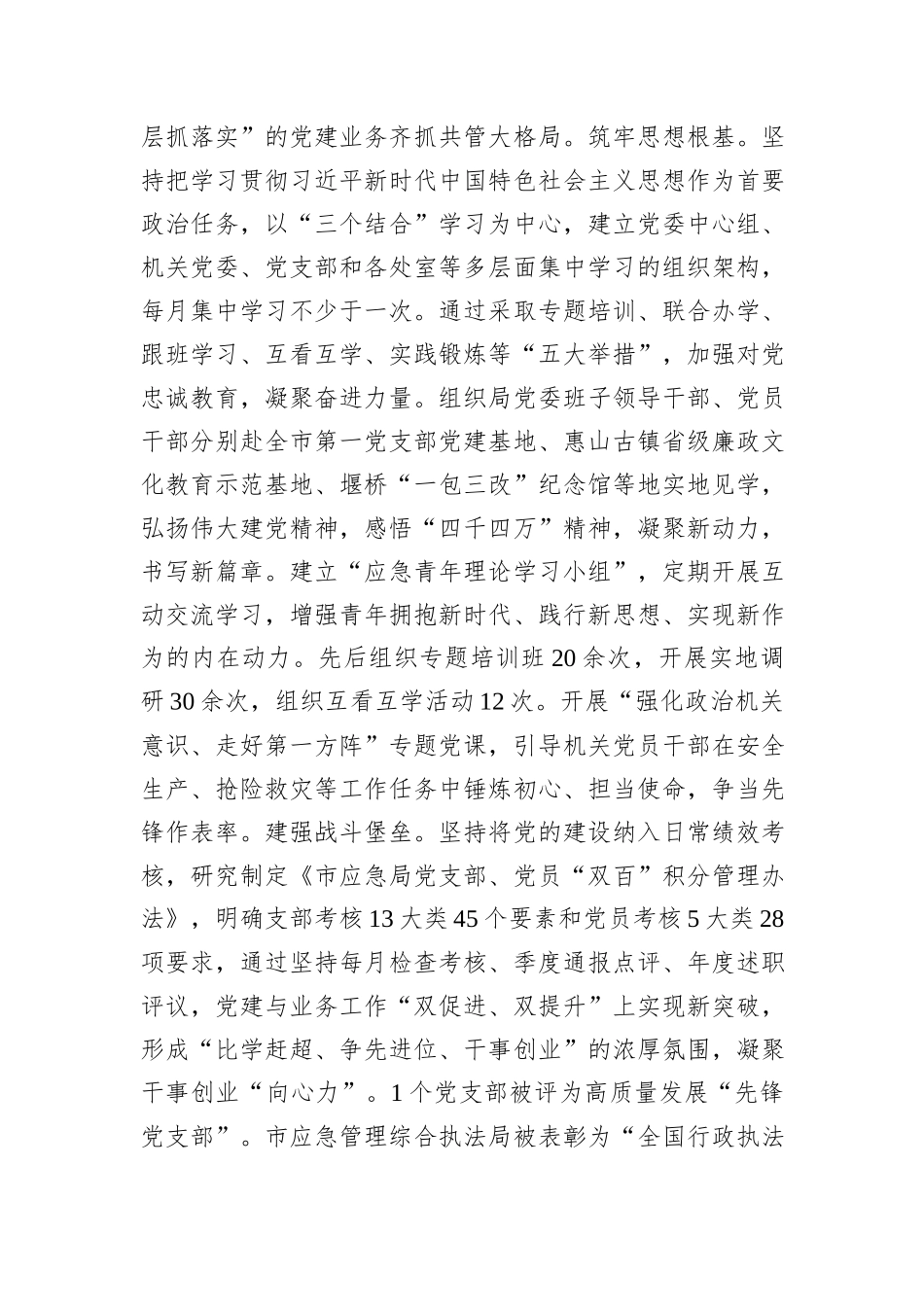 市应急局党组2024落实全面从严治党主体责任工作情况报告_第2页