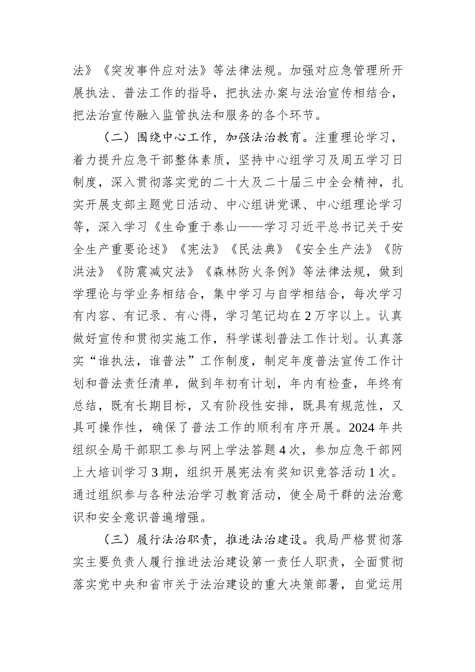 市应急管理局局长2024年述法报告_第2页