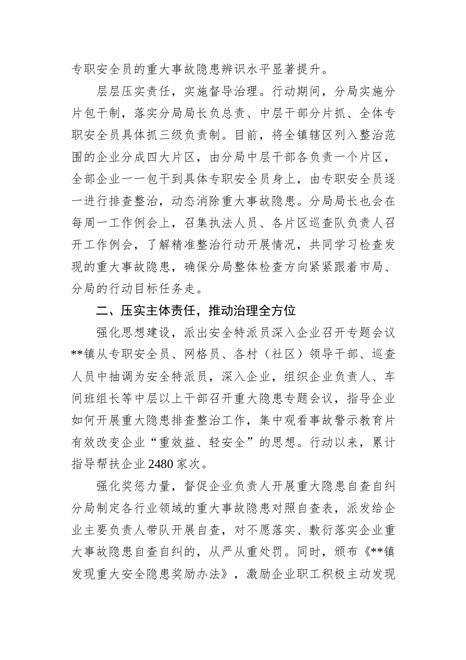 重大事故隐患精准整治工作总结_第2页