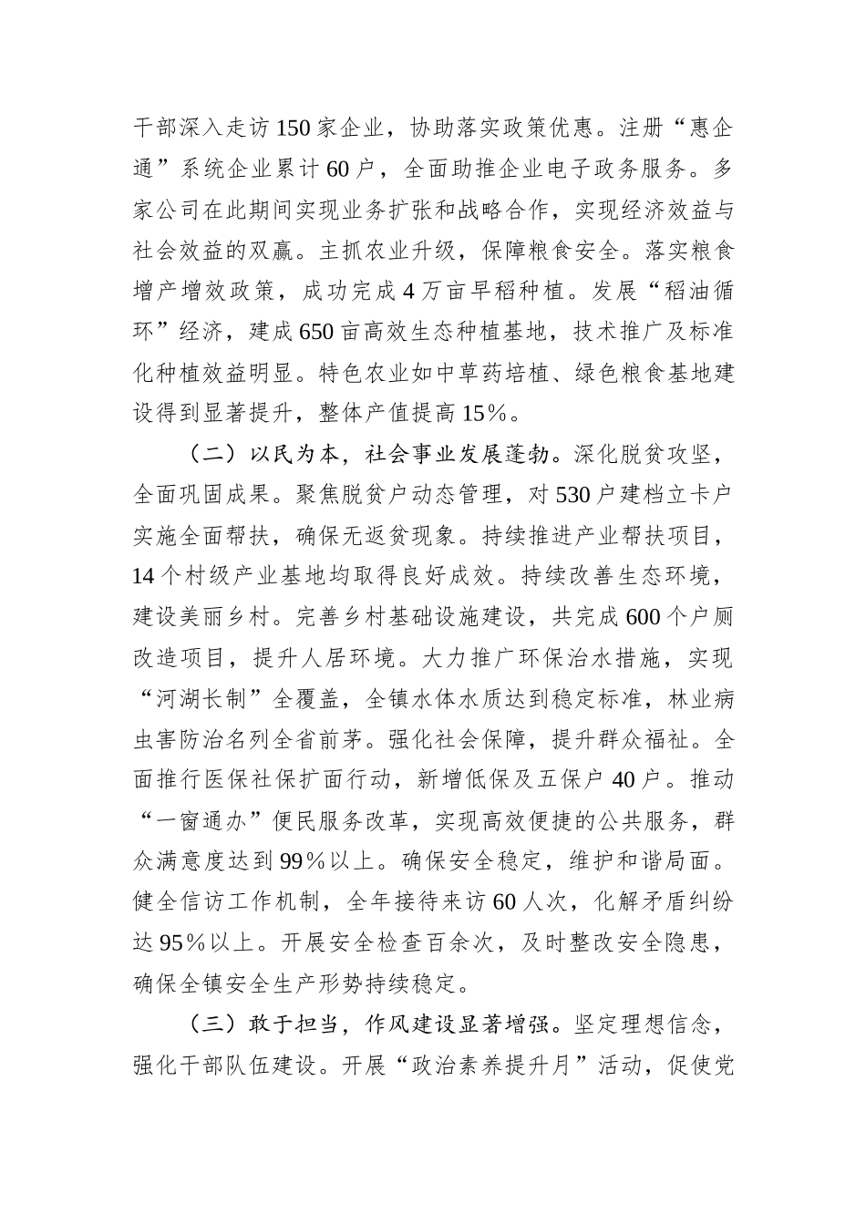 某镇2024年工作总结和2025年工作计划_第2页