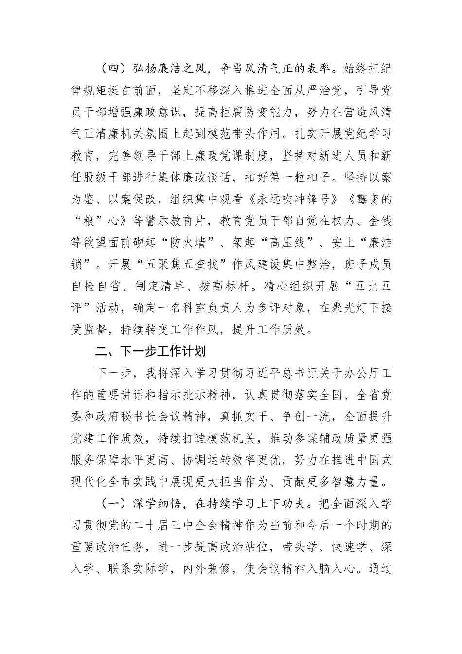市政府办公室主任2024年述职述廉述党建报告_第3页