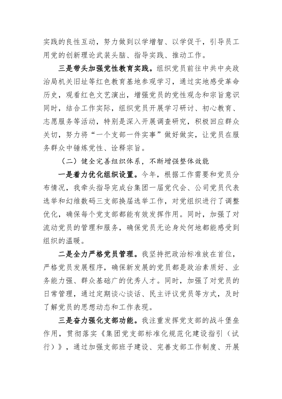 2024年党总支书记抓基层党建工作第一责任人述职报告_第2页