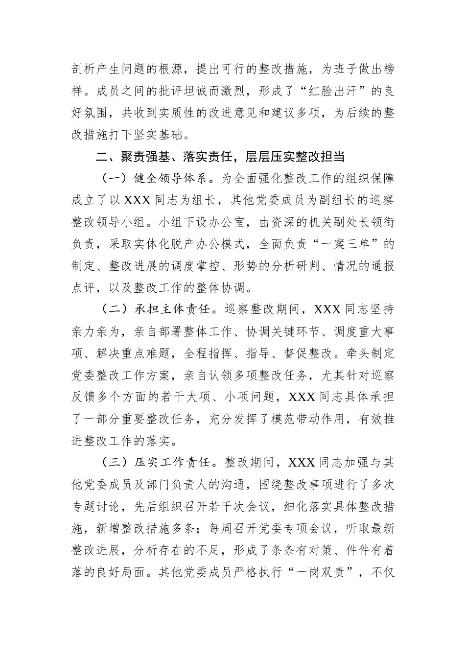 XX党委书记落实巡察整改情况报告_第2页
