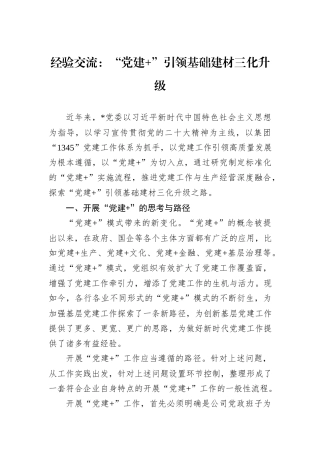 经验交流：“党建+”引领基础建材三化升级