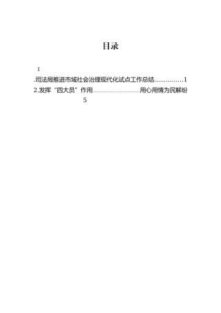 司法局推进市域社会治理现代化试点工作总结