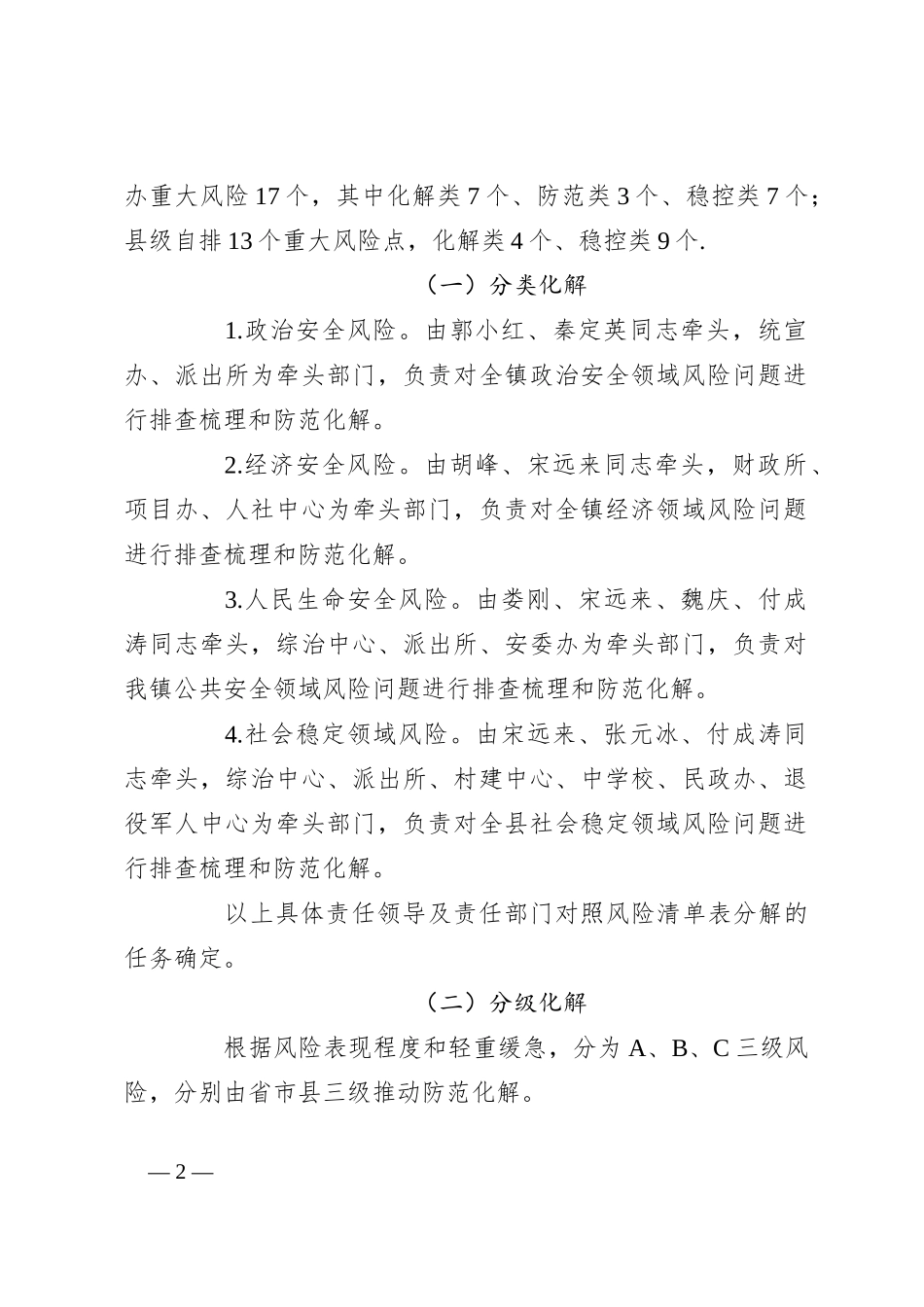 2023年度防范化解重大风险工作实施方案_第2页