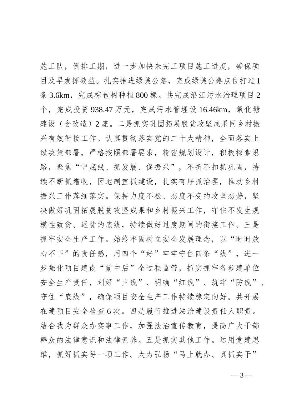 2024年村级领导干部个人述职报告_第3页