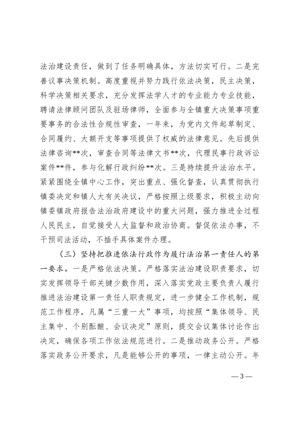 2024年党政主要负责人履行推进法治建设第一责任人职责情况报告_第3页