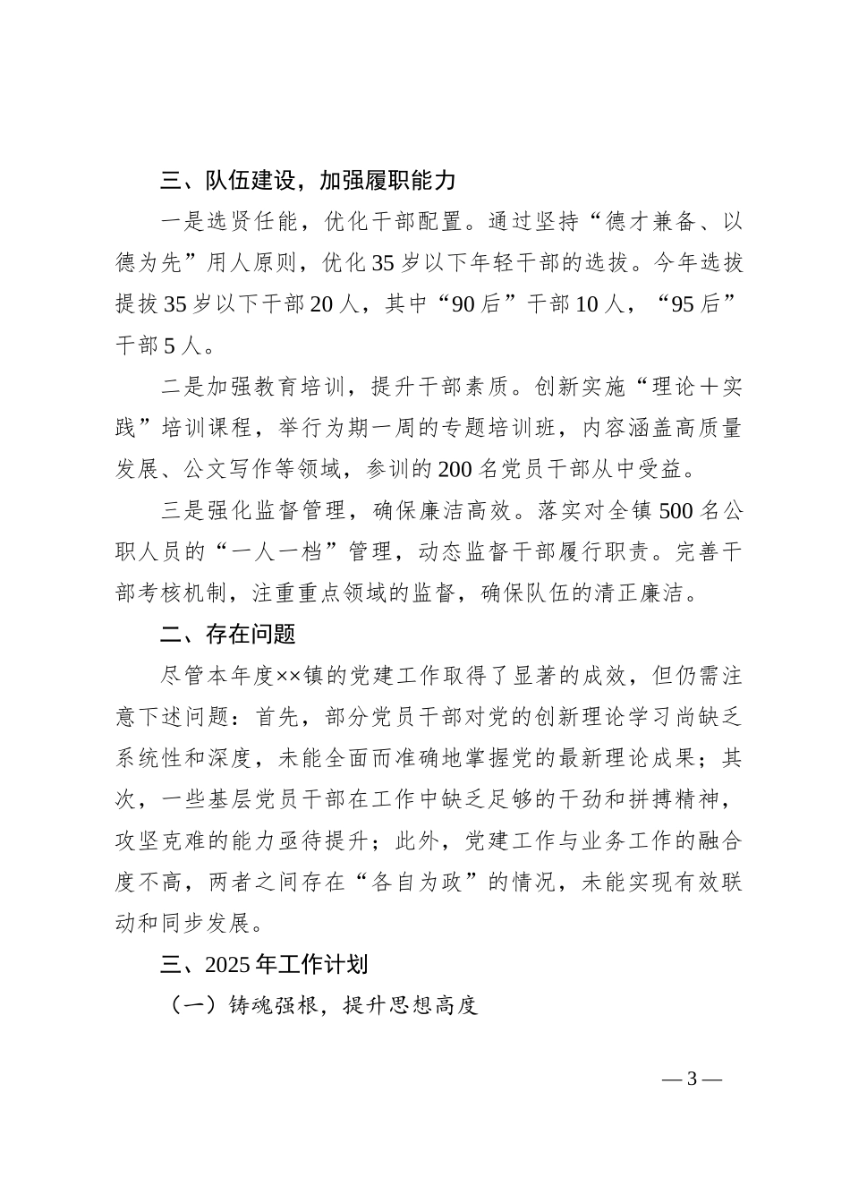 2024年度党建工作总结（3）_第3页