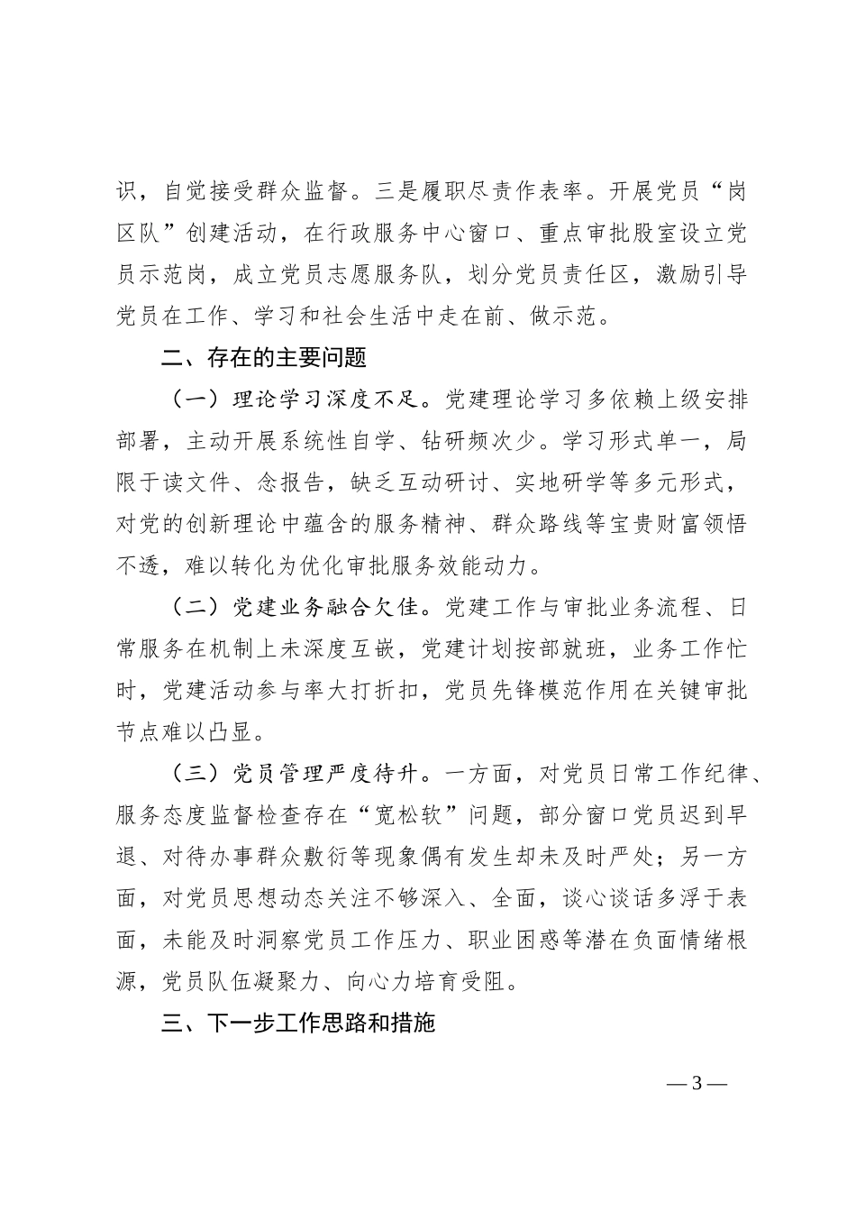 2024年审批局党组书记抓基层党建述职报告_第3页