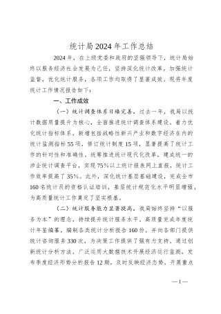 统计局2024年工作总结