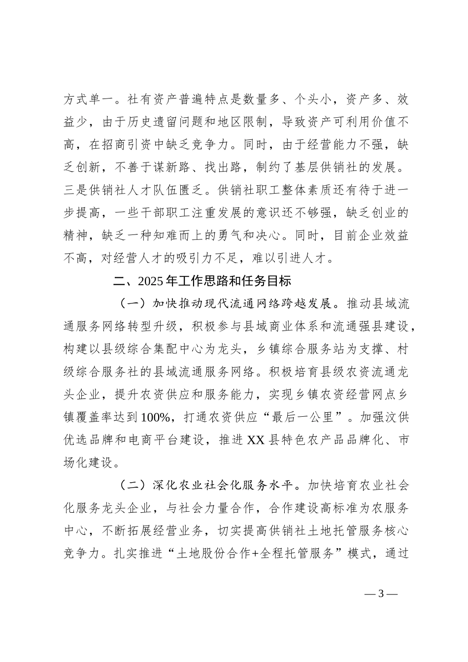 县供销合作社联合社2024年工作总结及2025年工作计划_第3页