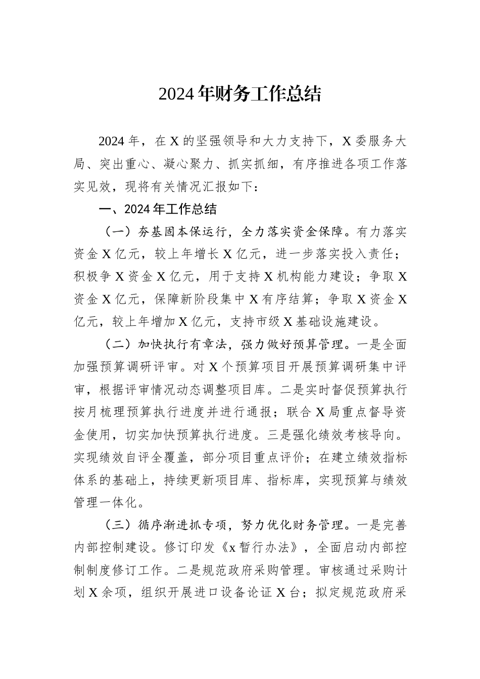 2024年财务工作总结_第1页