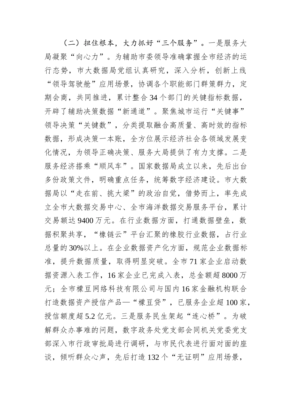 市大数据局党组书记2024年述职述廉述党建工作报告_第3页