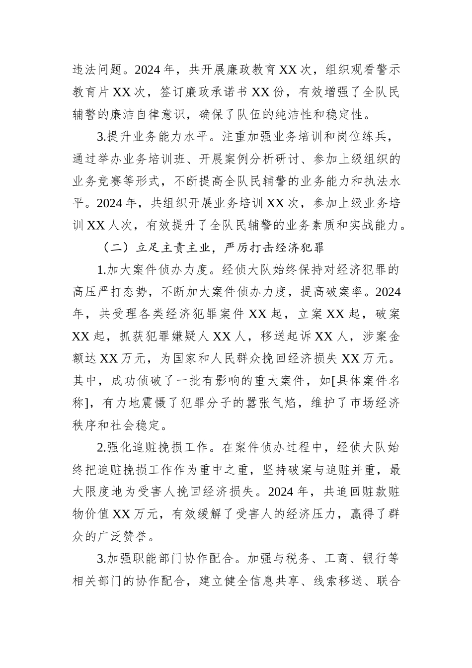 经侦大队2024年工作总结及2025年工作计划_第2页