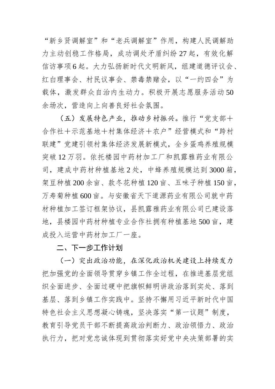 某乡镇党委书记2024年度抓基层党建工作述职报告_第3页