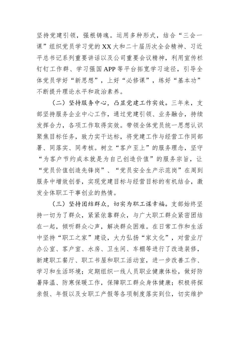 2024年国企党支部委员会换届工作报告_第3页