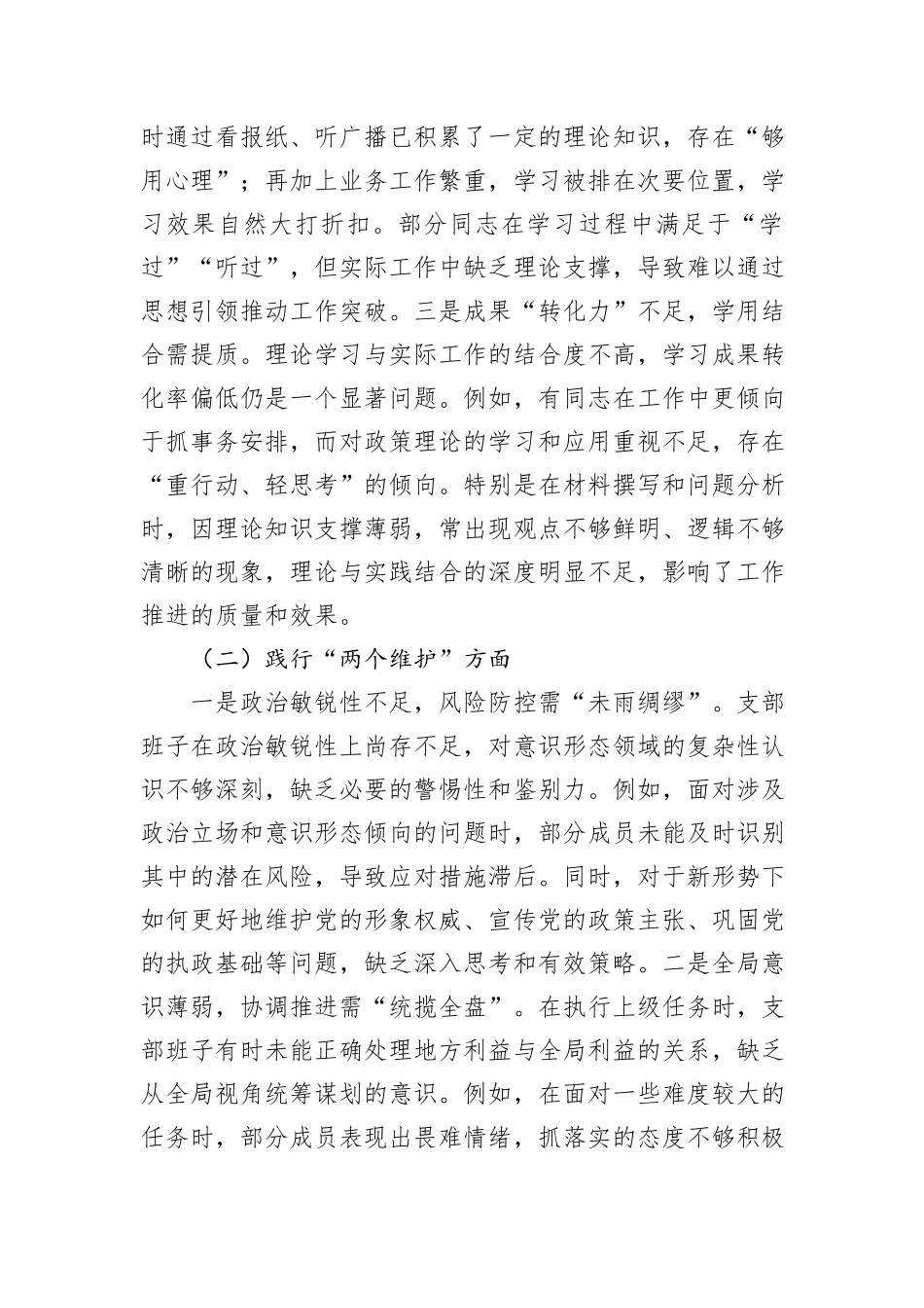 2024年巡视整改民主生活会对照检查材料_第2页