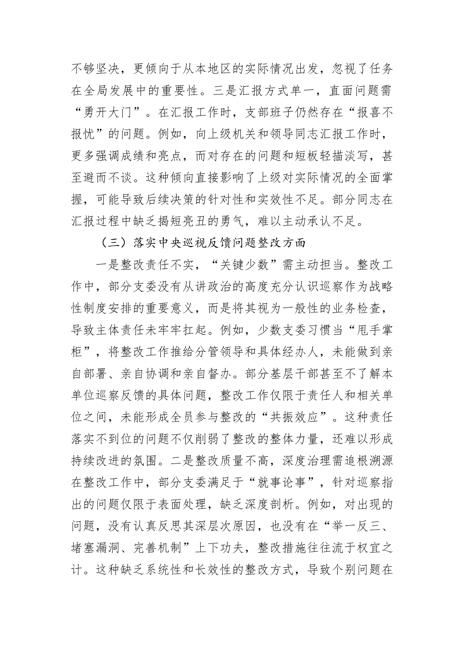 2024年巡视整改民主生活会对照检查材料_第3页