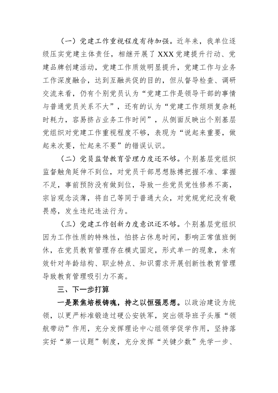 XX分局2024年党建工作总结_第3页