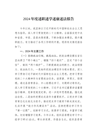 2024年度述职述学述廉述法报告_