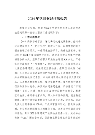 2024年党组书记述法报告