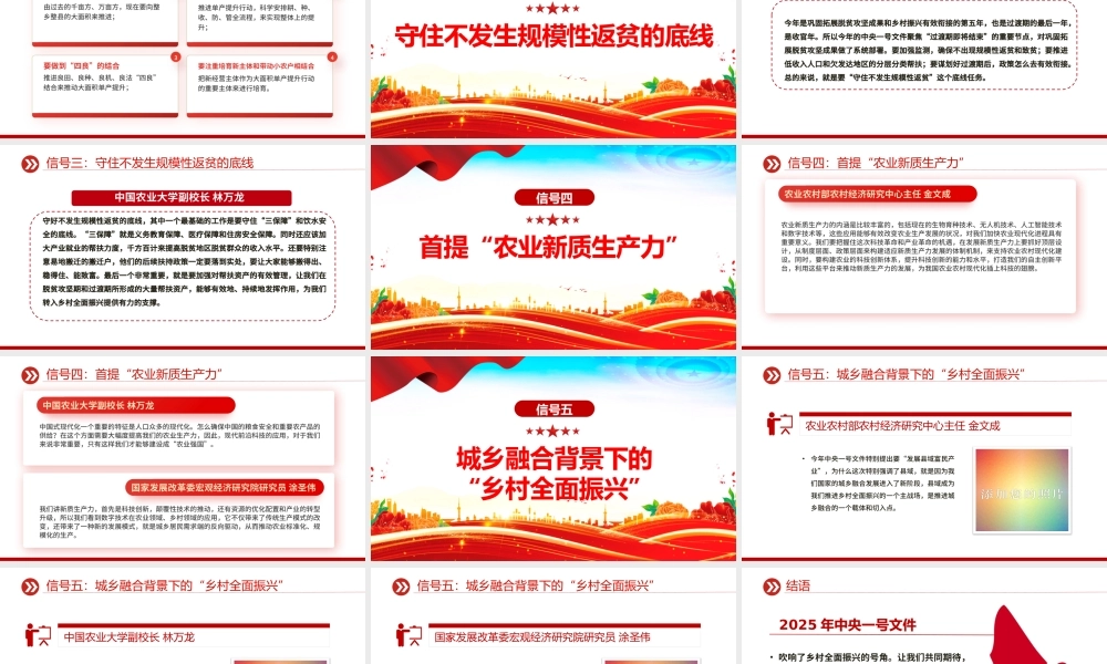 2025中央一号文件释放了哪些新信号PPT党课课件（20250227）