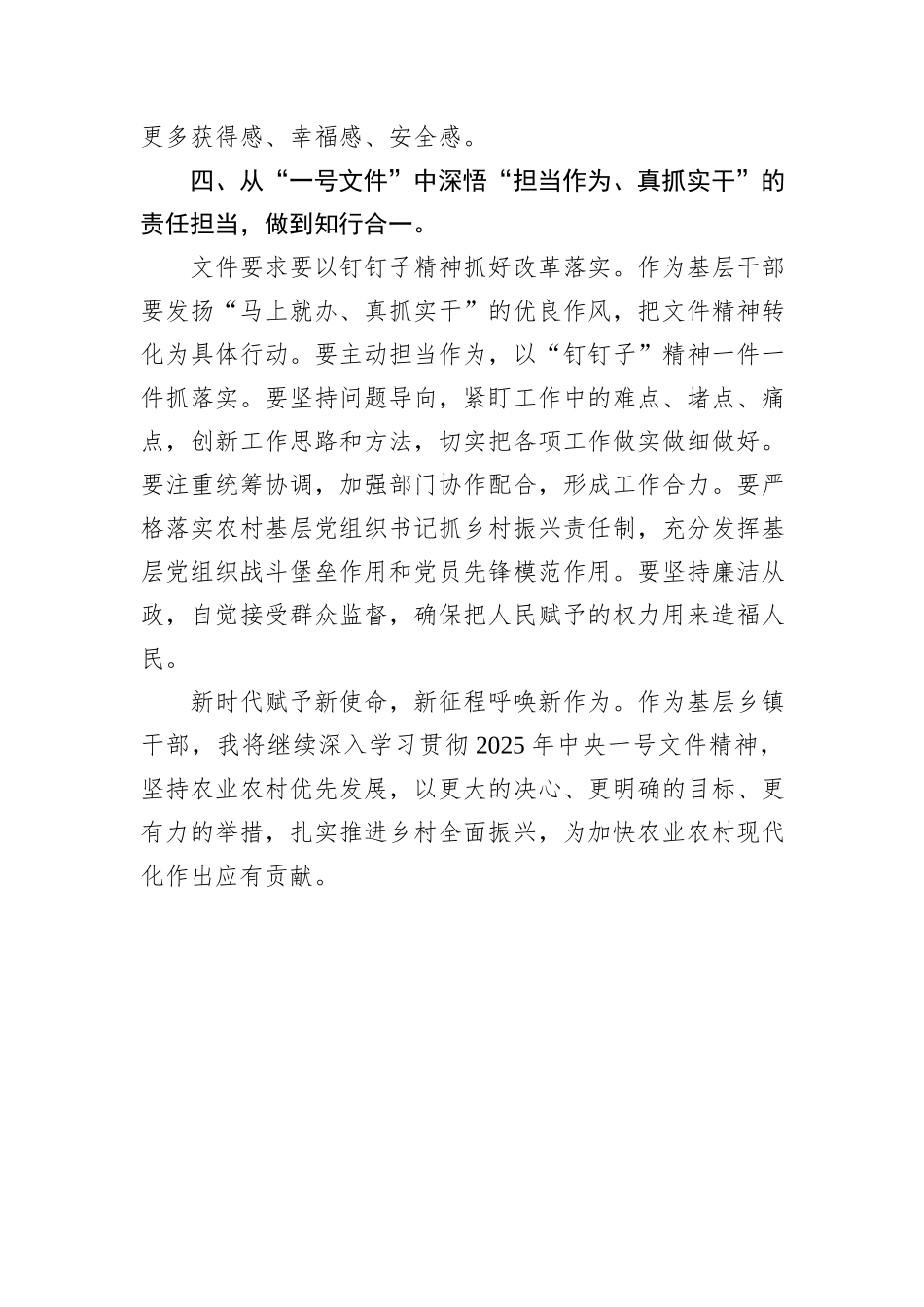 乡镇干部学习中央一号文件精神心得体会_第3页