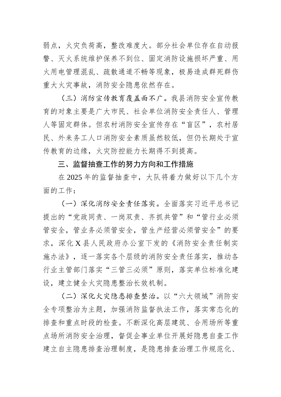 关于2024年县消防监督抽查工作开展情况的报告_第3页