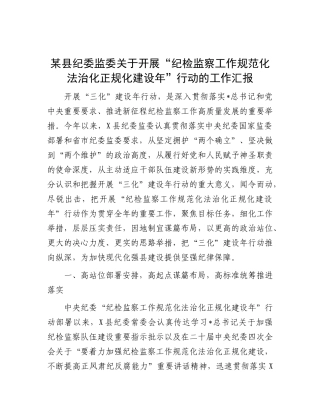 县纪委监委开展“纪检监察工作规范化法治化正规化建设年”行动工作汇报