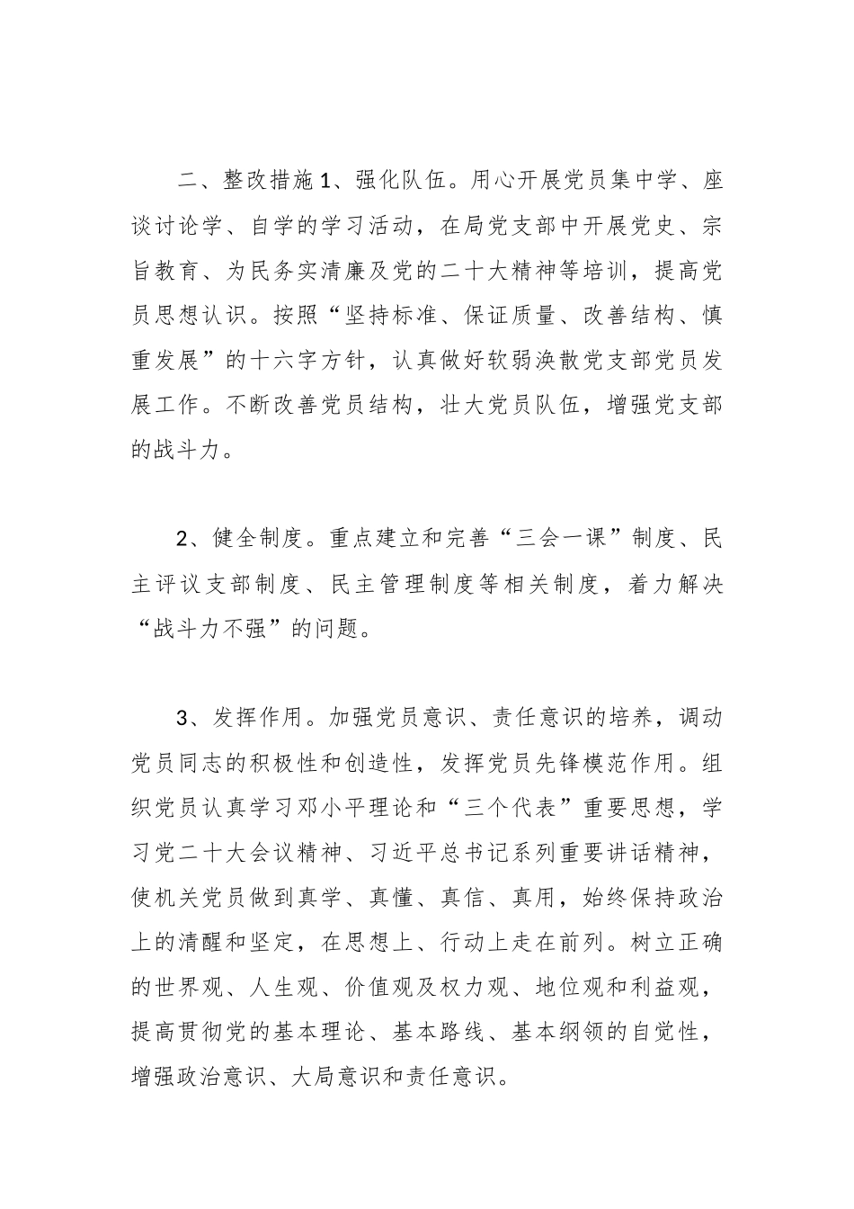 (6篇)后进党支部整改实施方案范文精选_第3页