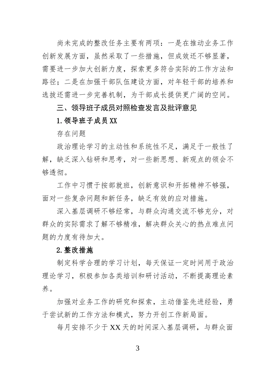 2025年XX村民主生活会会议记录_第3页