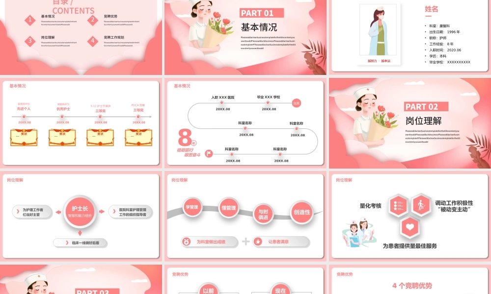 2022护士长竞聘PPT创意简约风完整框架内容竞聘专用PPT.pptx