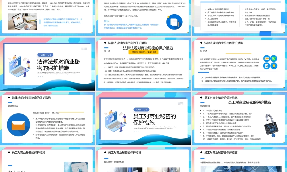 2023公司保密培训PPT简约风公司电脑与文件保密工作培训课件模板.pptx