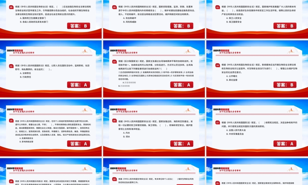 2024年国家安全知识竞答题及答案解析PPT课件模板.pptx