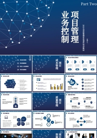 蓝色项目管理操作实务项目管理实务课件培训教材通用PPT模板.pptx