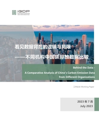 看见数据背后的逻辑与局限—不同机构中国碳排放数据比较-30页.pdf