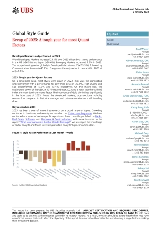 UBS Equities-Global Style Guide _Recap of 2023 A tough year for most Qua...-105688085.pdf