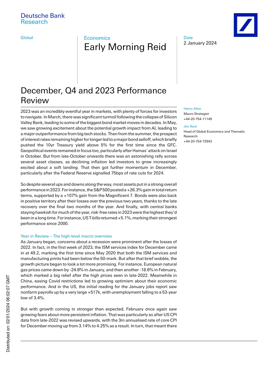 Deutsche Bank-Early Morning Reid December, Q4 and 2023 Performance Review-105669801.pdf_第1页