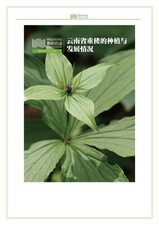唯恒农业-云南省重楼的种植与发展情况-27页.pdf