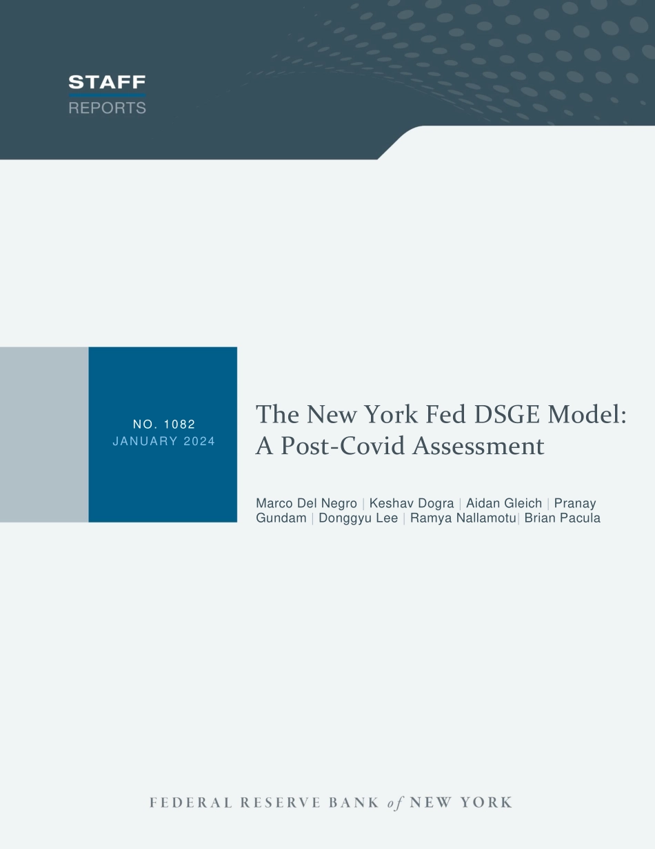 纽约联储-纽约联储 DSGE 模型：疫情后评估（英）-18页.pdf_第1页