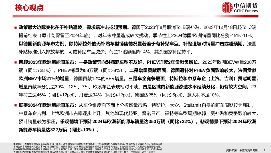 碳酸锂下游系列报告二：2023年欧洲新能源车市场分析与2024年展望-20240122-中信期货-21页.pdf_第2页